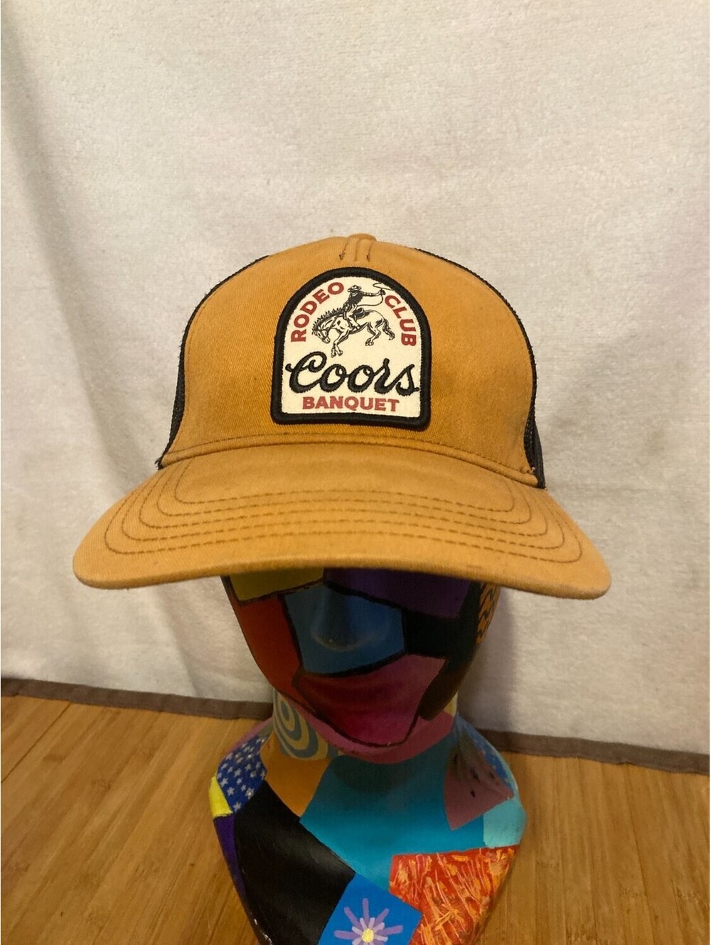 American Needle Coors Banquet Rodeo Club Trucker Cap OS Gold and Cotton